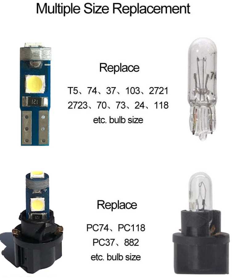 Фотография №1 товара 10 шт. Новые светодиодные лампы T5 W3W W1.2W Canbus PC74