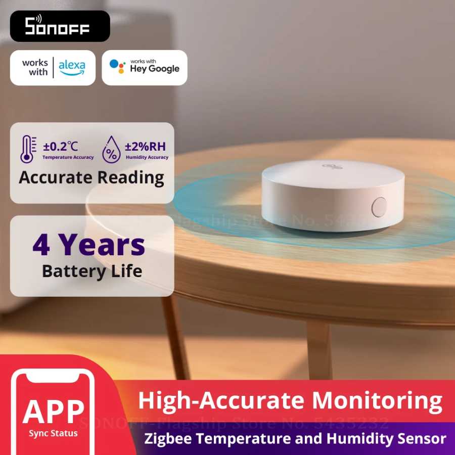 SONOFF SNZB-02P Zigbee Датчик температуры и влажности Умный дом Термометр Детектор Работа с Alexa Google Home Smartthings Умная электроника