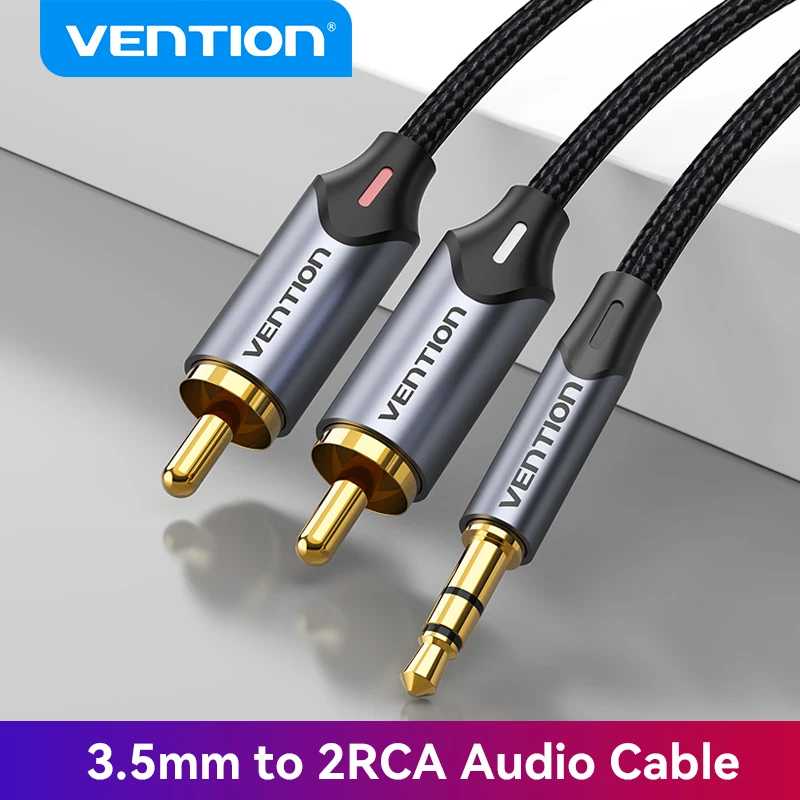 Кабель Vention RCA от 3,5 мм до 2RCA Разветвитель RCA Jack 3,5 Кабель RCA Аудиокабель для усилителя смартфона Домашний кинотеатр AUX Кабель RCA Аксессуары и запчасти