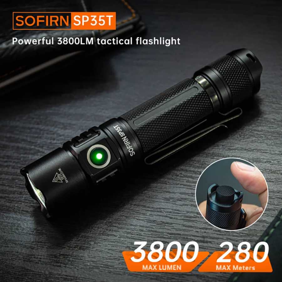 Фотография №1 товара Sofirn SP35T 3800 лм Тактический фонарик 21700 Мощный светодиодный фонарь