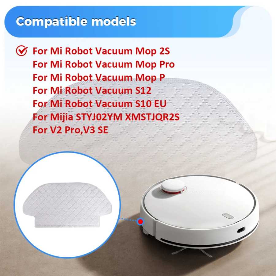 Фотография №4 товара Салфетки, швабра, одноразовые детали для Xiaomi Mop 2S/Pro/P/S12/V3/SE/S10EU/V2Pro/STYTJ02YM/XMSTJQR2S, аксессуары для