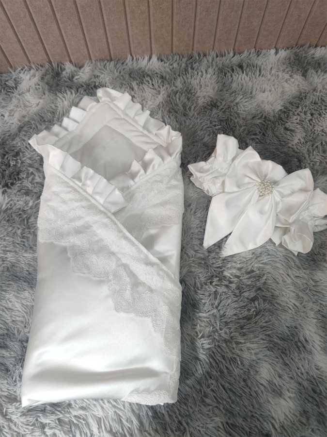 Фотография №1 товара Роскошные мягкие атласные свадебные ткани, пеленальные одеяла для младенцев, мягкие