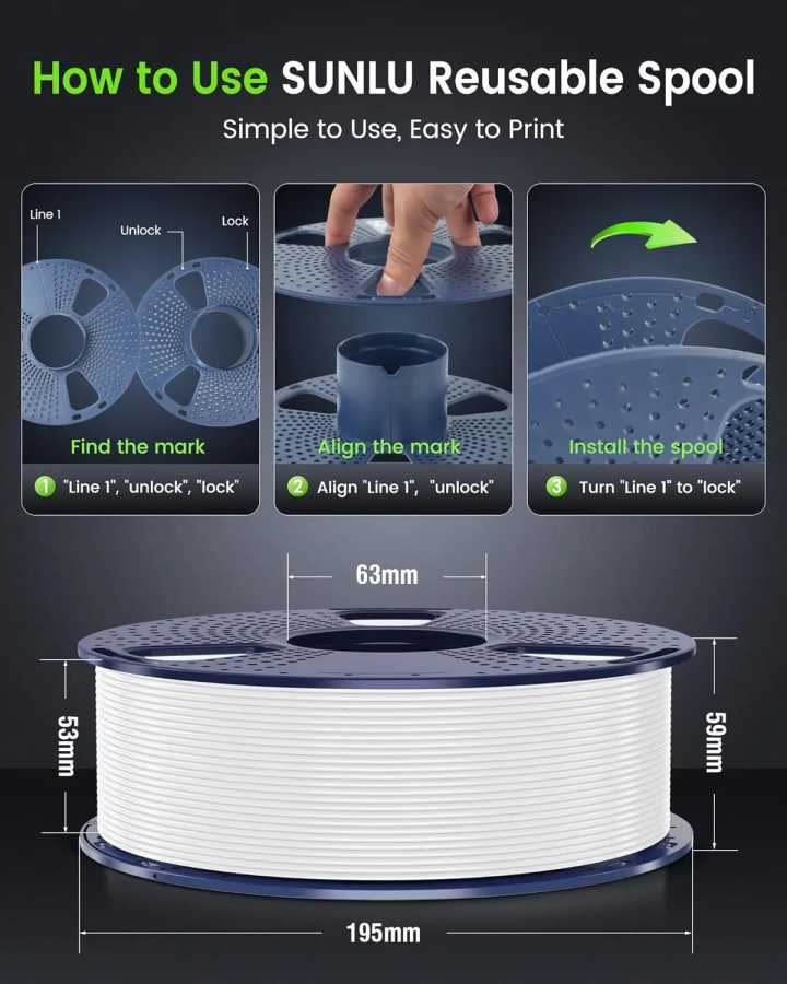 Фотография №5 товара SUNLU 4 кг PETG/PETG прозрачная нить 1,75 &plusmn; 0,02 мм,