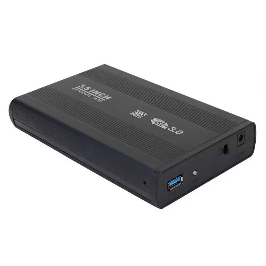 Корпус для жесткого диска 3,5 дюйма SATA USB3.0 Корпус для жесткого диска из алюминиевого сплава Корпус для внешнего жесткого диска с USB-кабелем для ПК Компьютер Ноутбук Компьютерная периферия