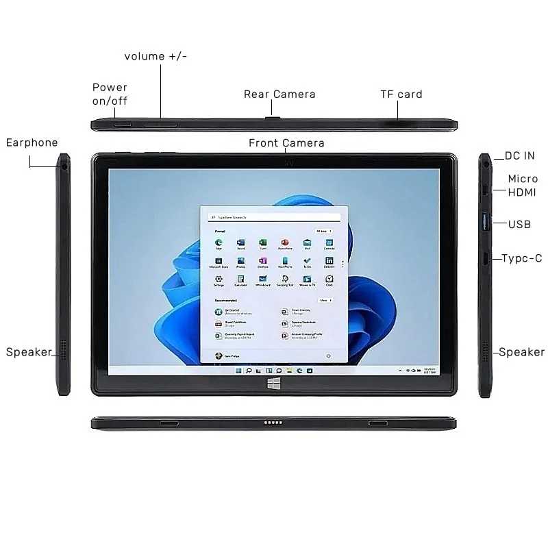 Фотография №2 товара Планшетный ПК Windows 11, 10,1 дюйма, 64 бита, Intel Atom
