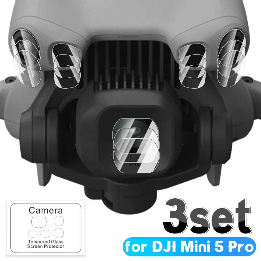 1-3 комплекта закаленного стекла HD для камеры дрона DJI Mini 5 Pro, защитная пленка от царапин для защиты объектива дрона DJI Mini5 Pro Фото- и видеотехника