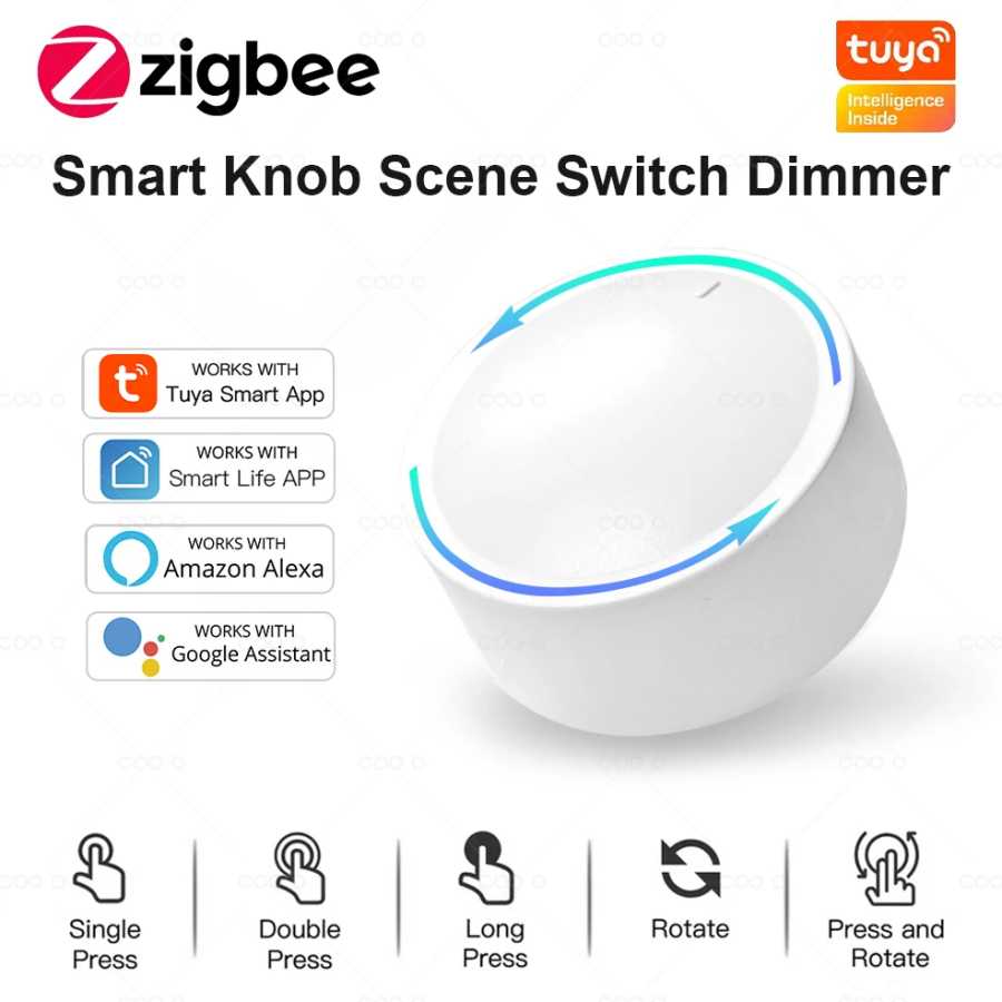 Новый умный ручной переключатель Tuya ZigBee, сделай сам, беспроводная кнопка сцены, поворотный диммер, бытовая техника, автоматизация связи, пульт дистанционного управления Системы умного дома