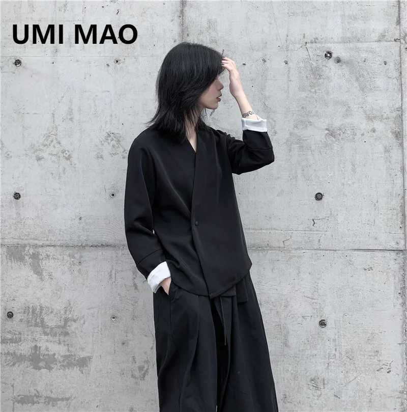 UMI MAO Yamamoto Темная куртка Femme Повседневное кимоно Короткие черные блейзеры для женщин Дизайнерские куртки Пальто и куртки