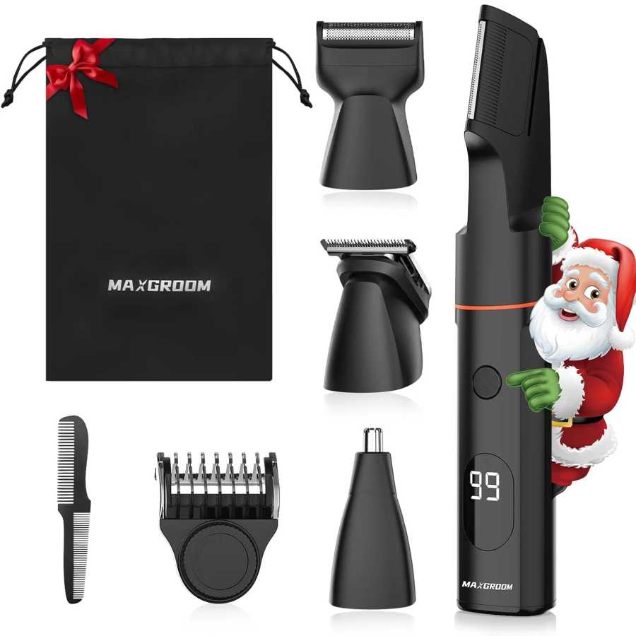 MAXGROOM 4 в 1 триммер для волос на теле для мужчин, бритва для волос на лобке, триммер для носа, бороды, электрическая IPX6, водонепроницаемая бритва для паха для мужчин Техника для красоты