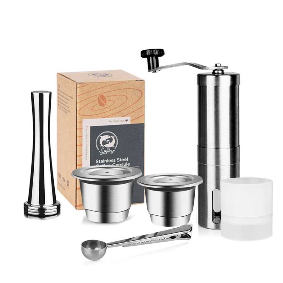Многоразовые кофейные капсулы для Nespresso, чашки для кремы для эспрессо, многоразовые фильтры для кофе из нержавеющей стали с дозирующим кольцом для тампера Техника для кухни