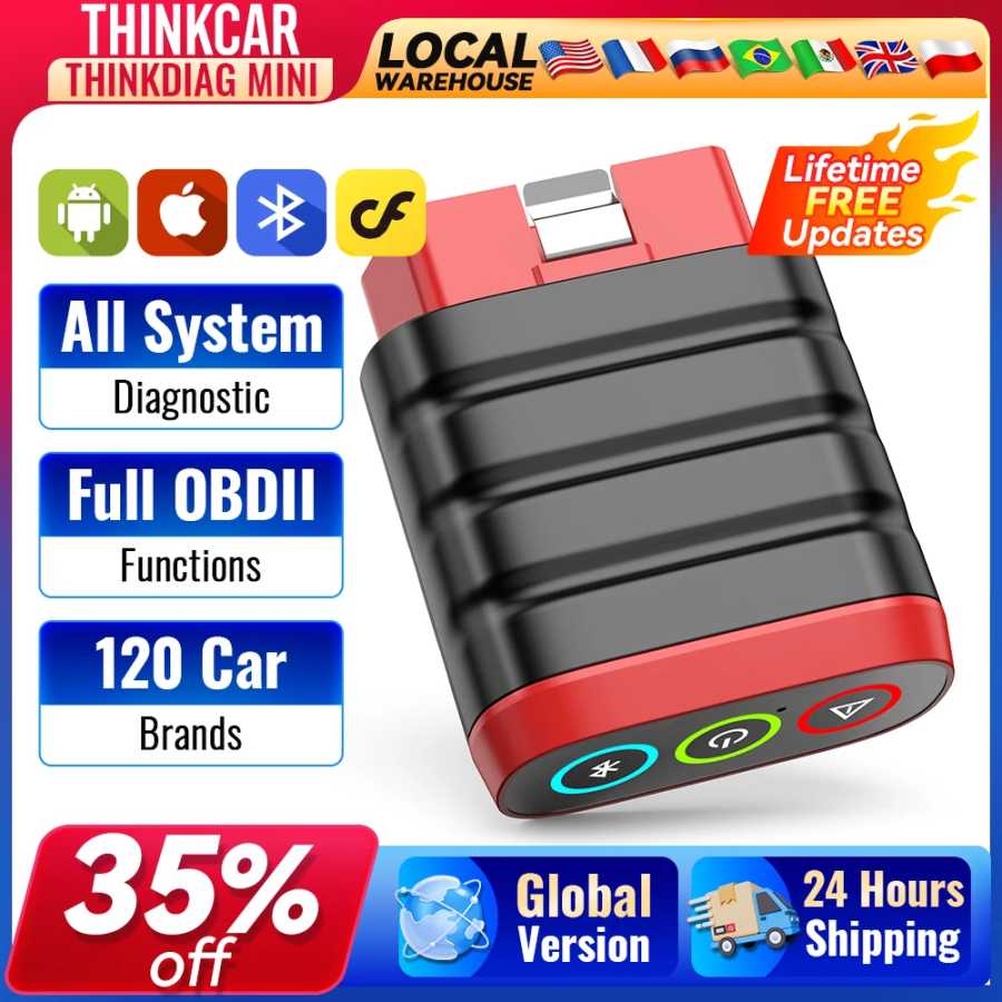 THINKCAR THINKDIAG Mini obd OBD2 Сканер Всесистемная диагностика Автоматический сканер VIN Пожизненное бесплатное обновление для всех автомобилей после 1996 года Инструмент для ремонта автомобилей