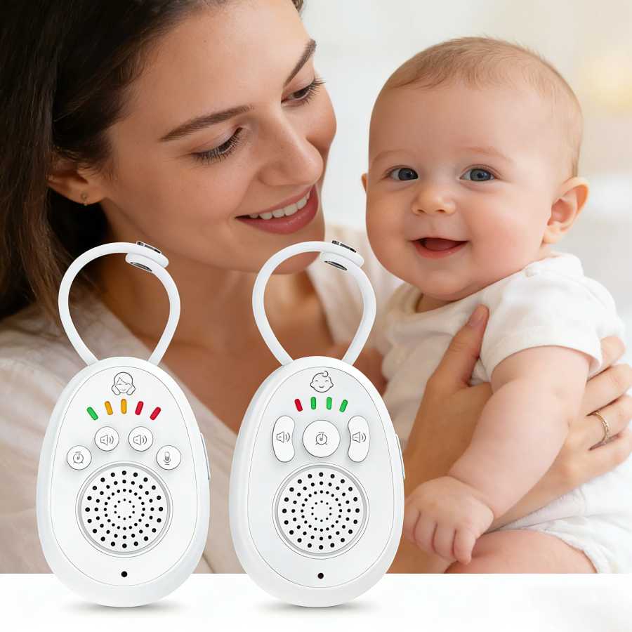 Беспроводная радионяня ABM01 Lullaby: компактный портативный аудиомонитор с перезаряжаемой батареей, функцией двусторонней связи и интеркомом для ухода за ребенком Ребенок Стерилизация и бытовая техника
