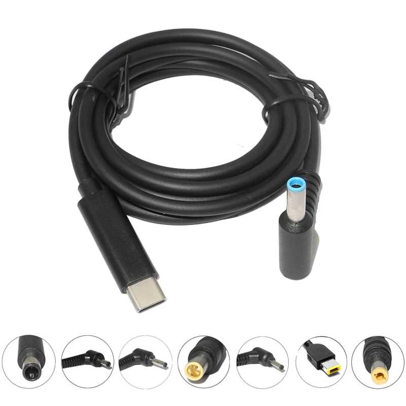 USB C PD Зарядный кабель Шнур типа C в универсальный адаптер питания постоянного тока для ноутбуков Lenovo Asus Dell Hp Acer Samsung LG Аксессуары для ноутбуков