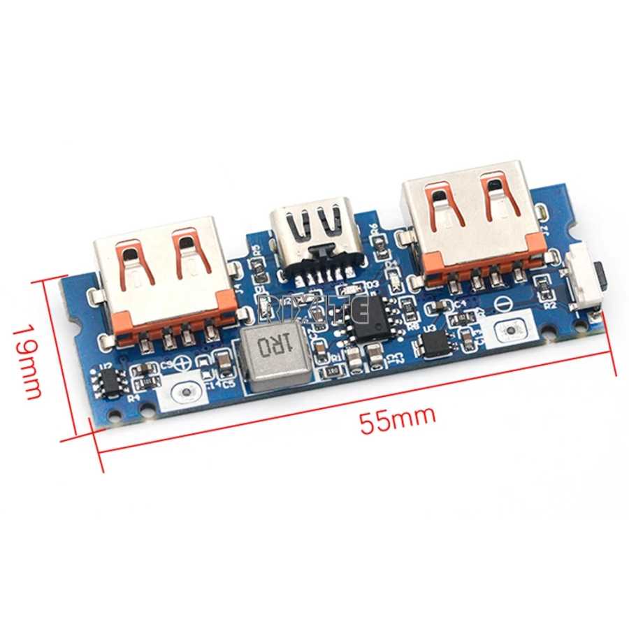 Фотография №2 товара Плата зарядного устройства Micro/Type-C USB 5V 2.4A с двумя портами