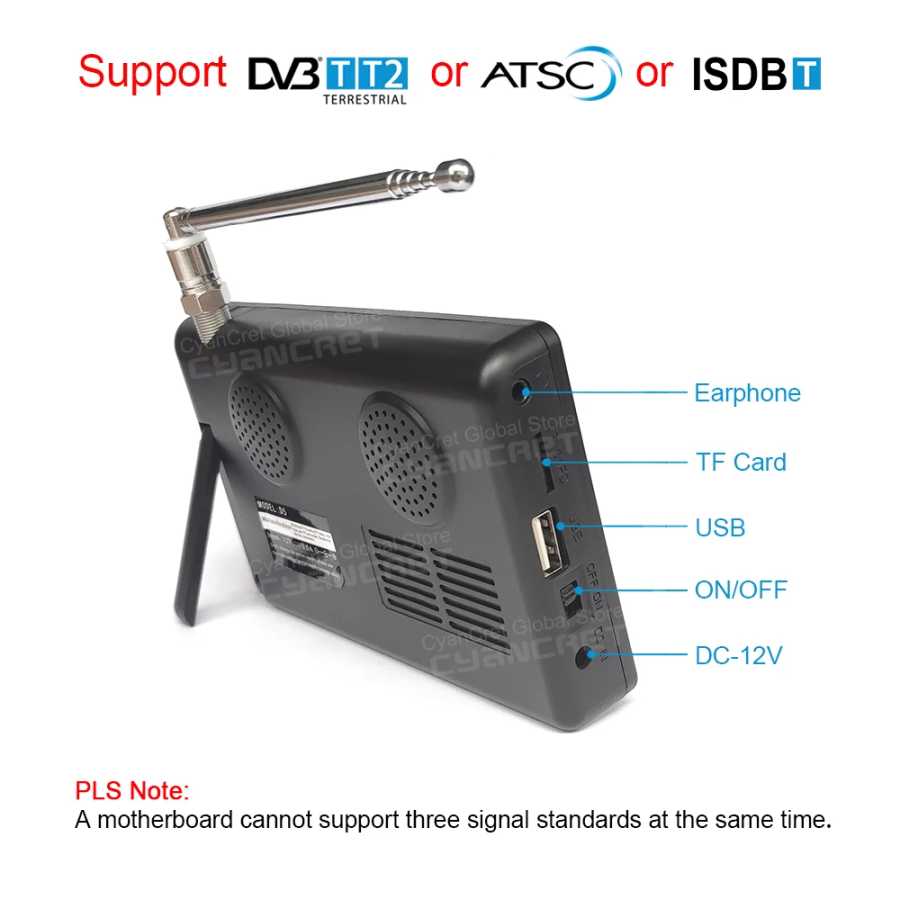 Фотография №1 товара LEADSTAR D5 Портативный телевизор Карманный телевизор 5-дюймовый DVB-T2 TDT DTT