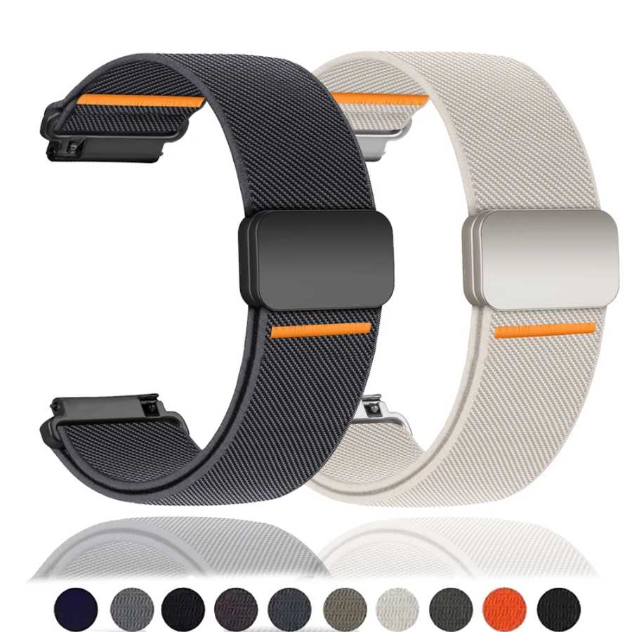 Магнитный ремешок для Amazfit GTS 4/2/2e/3/GTS2 Mini/GTR/4/3/Pro/GTR2/stratos, нейлоновый браслет Amazfit bip 5 6, 20 мм/22 мм, ремешки для часов Аксессуары для часов
