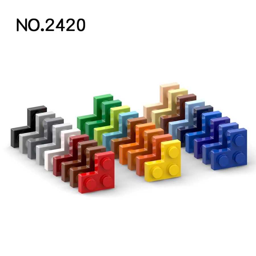 Фотография №2 товара 20 шт. детали MOC, пластина 2420, 2x2, угловые совместимые кирпичи,