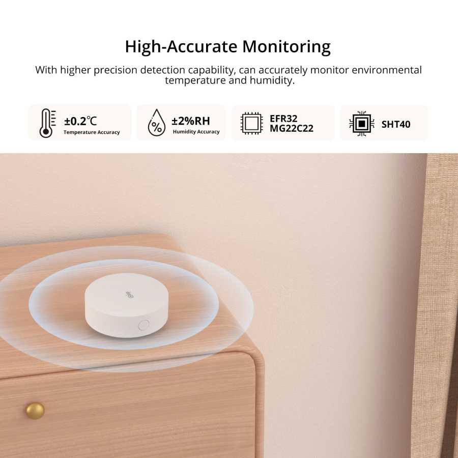 Фотография №1 товара SONOFF SNZB-02P Zigbee Датчик температуры и влажности Умный дом Термометр