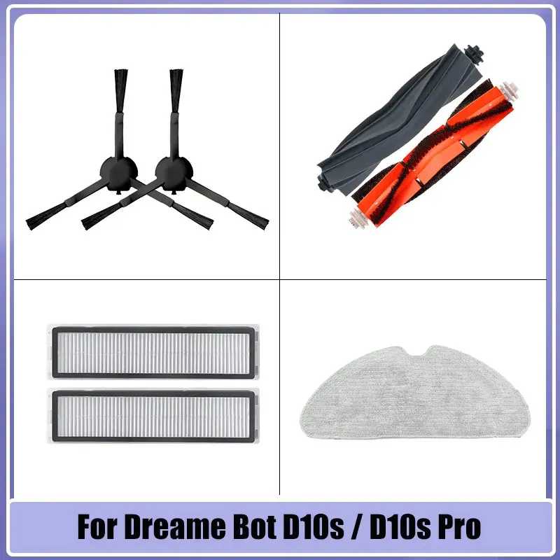 Для Dreame Bot D10s/D10s Pro Ролик для робота-пылесоса Основная боковая щетка Hepa-фильтр Швабра Запасные части Запчасти для бытовой техники