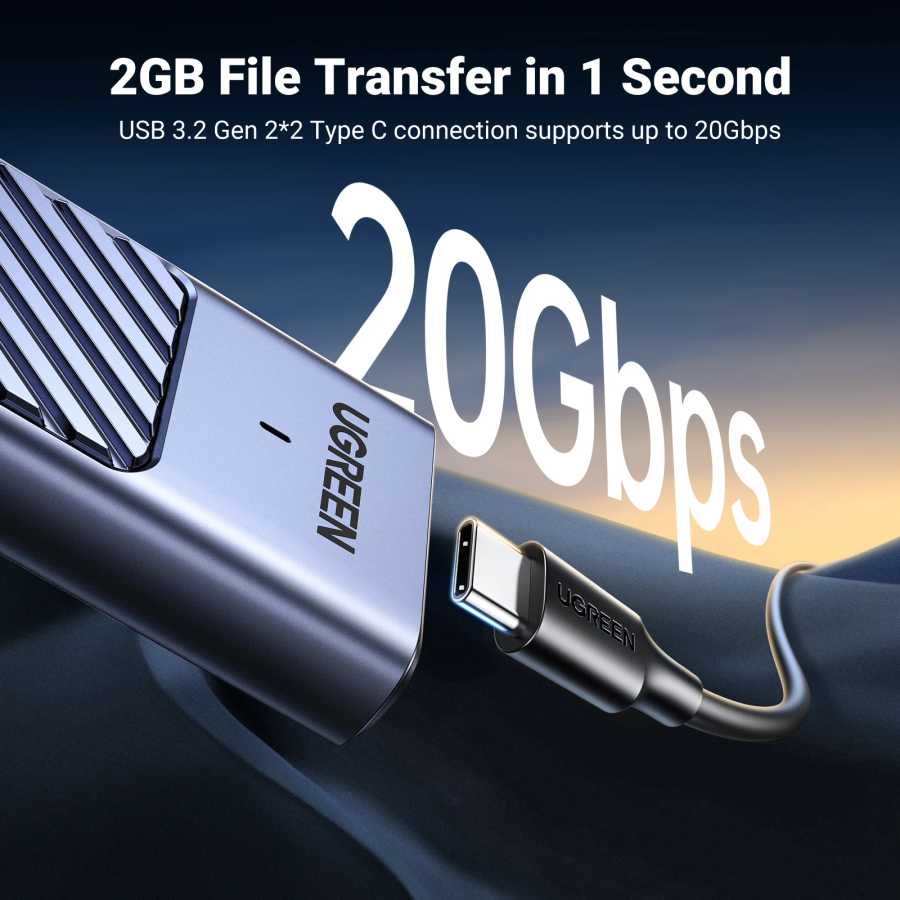 Фотография №1 товара UGREEN M.2 NVMe SATA SSD адаптер корпуса 10 Гбит/с USB