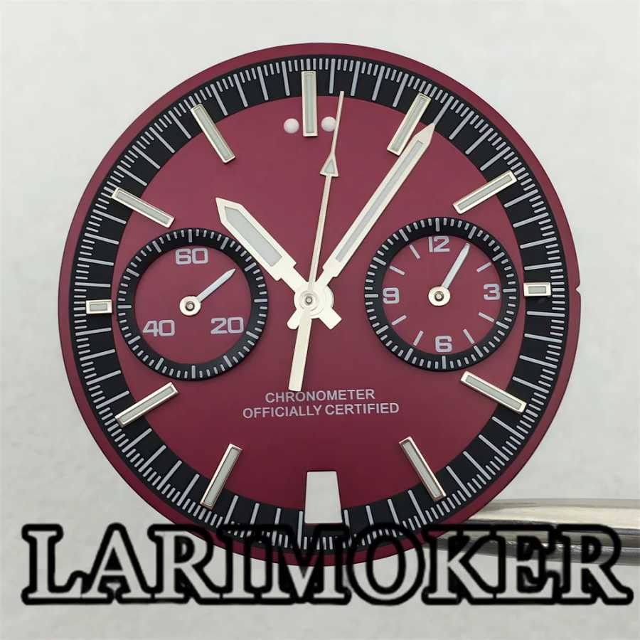 Фотография №1 товара Циферблат Larimoker 31,5 мм VK64 черно-синего цвета с эффектом Kaku,