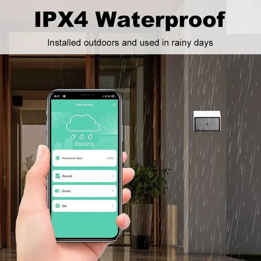 Фотография №5 товара 2 in 1 Tuya Zigbee Raindrop Sensor Brightness Light Detector