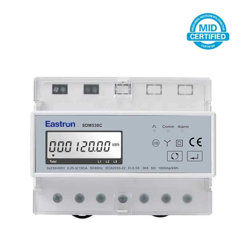 Фотография №3 товара Eastron SDM530C MID-сертифицированный трехфазный RS485 Modbus Многофункциональный интеллектуальный пост-платный счетчик