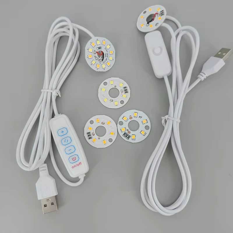 Теплый белый цвет, 5 Вт, USB светодиодные фонари, 2835 чипов, один диммер, ночной стол для чтения, книга, планшет, лампа для чтения, переключатель, кабель питания Аксессуары для освещения