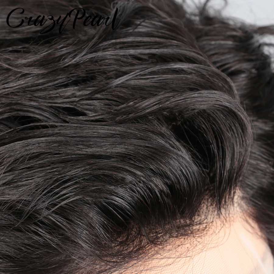 Фотография №2 товара Парик CrazyPearl 13X4 с кружевной передней частью, короткий кудрявый, черный,