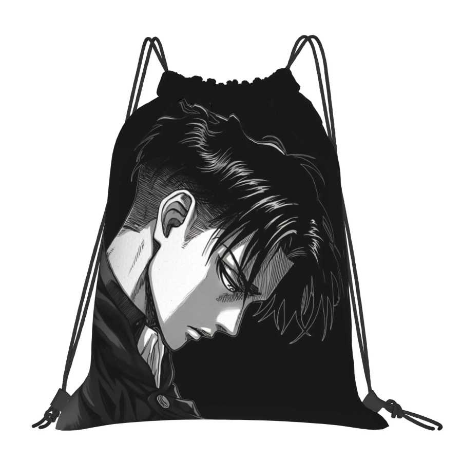 1 шт. Сумка-мешок с завязками Levi Ackerman Cool Anime Attack on Titan, дорожная сумка унисекс для хранения вещей Сумки специального назначения