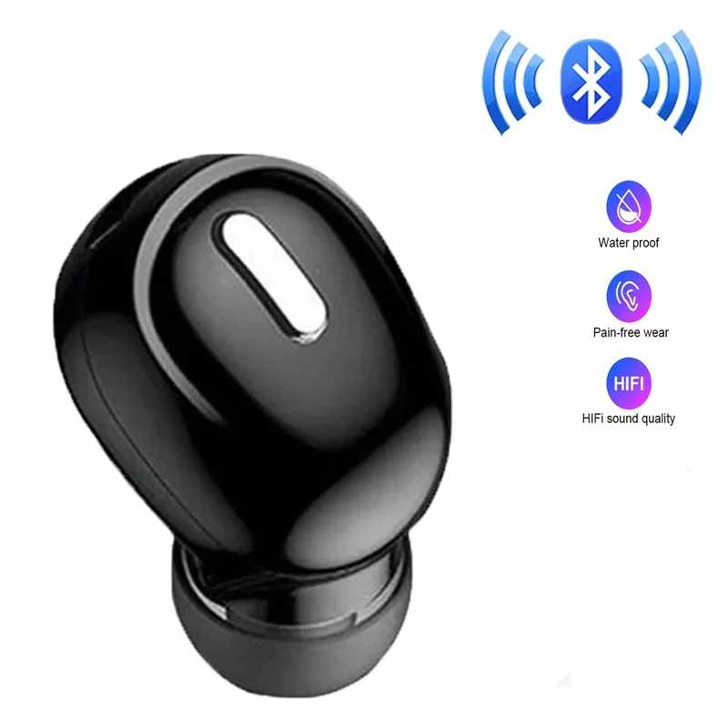 Мини-беспроводные наушники, Bluetooth-наушники с микрофоном, спортивные водонепроницаемые наушники-вкладыши, одна гарнитура громкой связи для iPhone Xiaomi Портативное аудио и видео