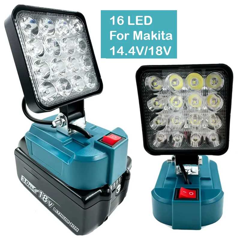 Для Makita 14,4-18 В литий-ионный аккумулятор, уличный фонарик, 3-дюймовый беспроводной светодиодный рабочий светильник, лампа для кемпинга, аварийное освещение Детали для электроинструментов