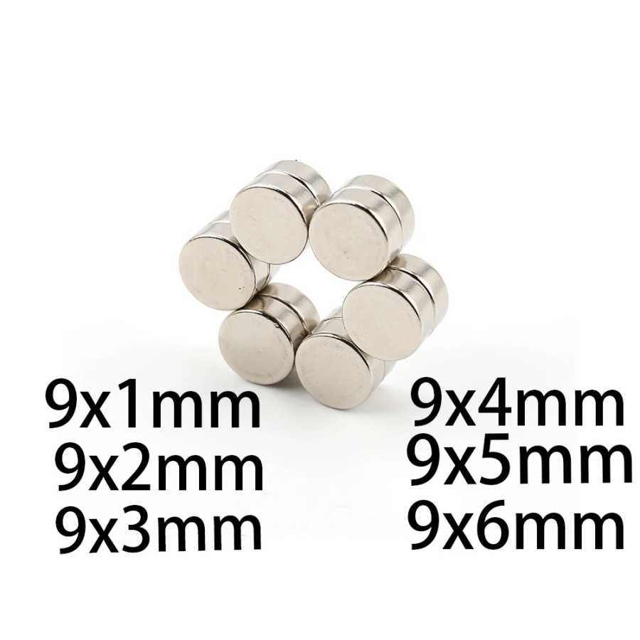N35 9x1 9x2 9x3 9x4 9x5 9x6 Сильные сверхсильные неодимовые магниты Круглый мотор Ebike NdFeB Поиск Магнит Холодильник Офис Рекламный щит Крепеж и скобяные изделия