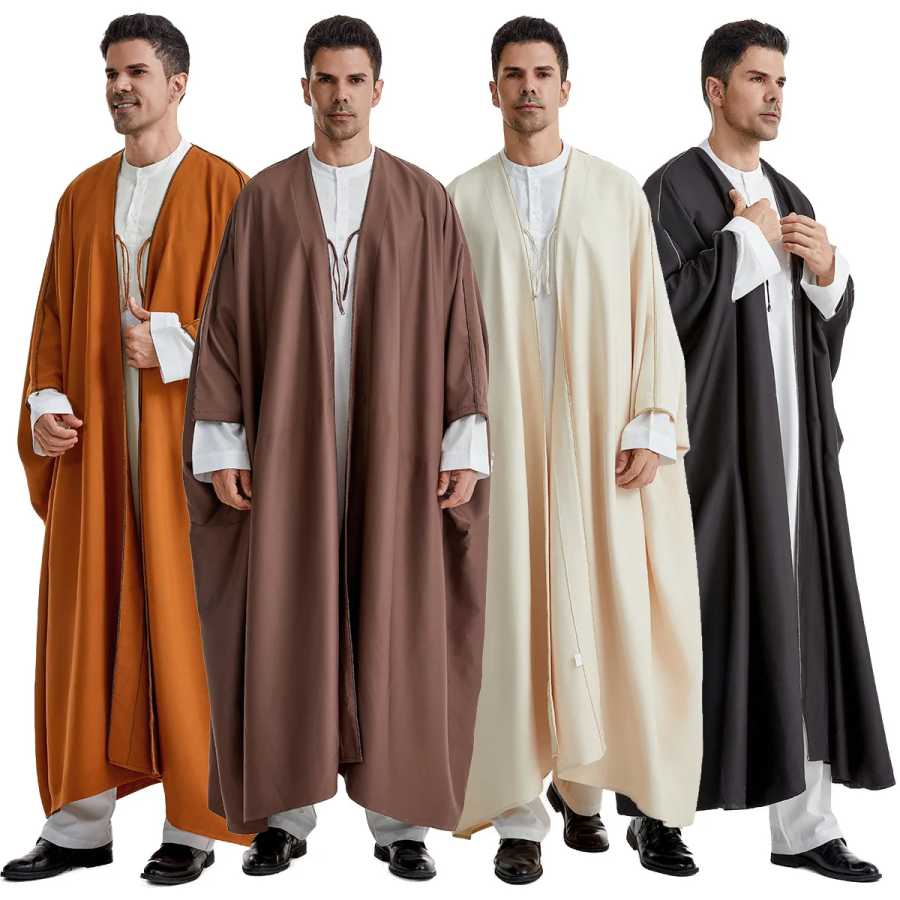 Рамадан Djellaba Eid Abayas, молитвенный кафтан для мужчин, мусульманская открытая Абая, Турецкий Арабский, Jubba Thobe, ислама, Dishdasha Модная одежда на Ближнем Востоке