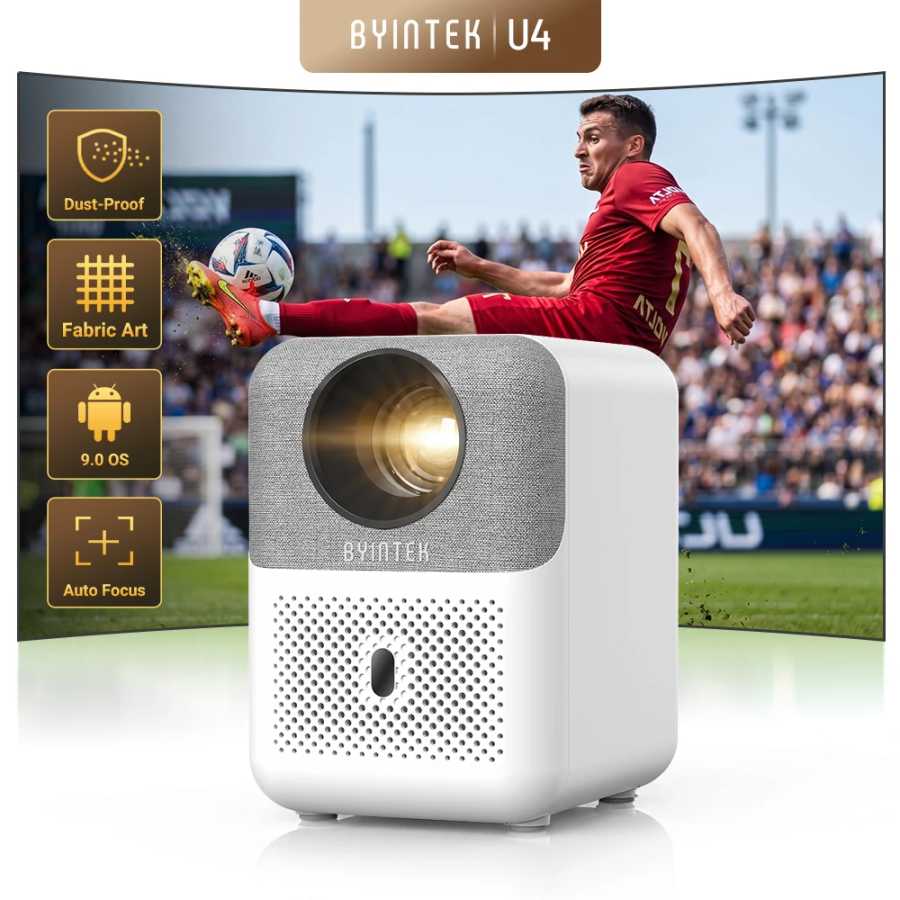 Портативный проектор BYINTEK U4, 4k, проектор для домашнего кинотеатра, Android 9,0, Wi-Fi, Full HD, 1080P,проектор для дома,мини проектор ТВ, аудио- и видеотехника
