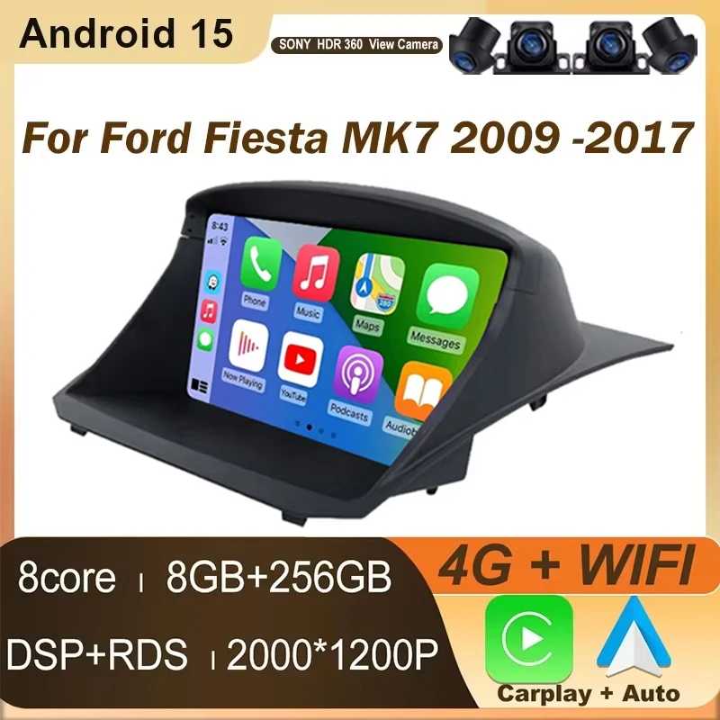 Фотография №1 товара Автомагнитола для Ford Fiesta MK6 MK7 2009-2017 с CarPlay, Android
