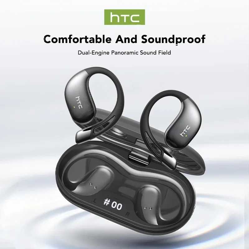 HTC NE57 Bluetooth наушники AI спортивные беспроводные наушники шум AI переводчик наушники HD бас ультратонкие ушные крючки дисплей мощности Портативное аудио и видео