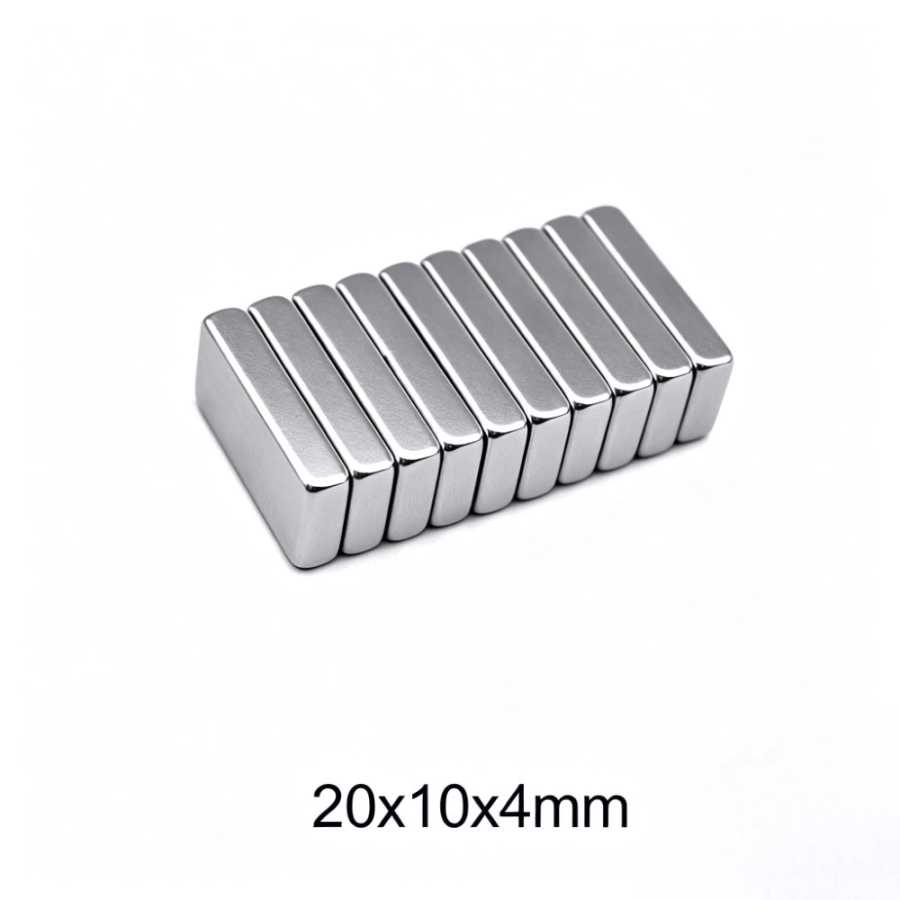 Мощный квадратный неодимовый магнит 20x10x4 мм, NdFeB, 20*10*4 мм, редкоземельный магнит N35 Крепеж и скобяные изделия