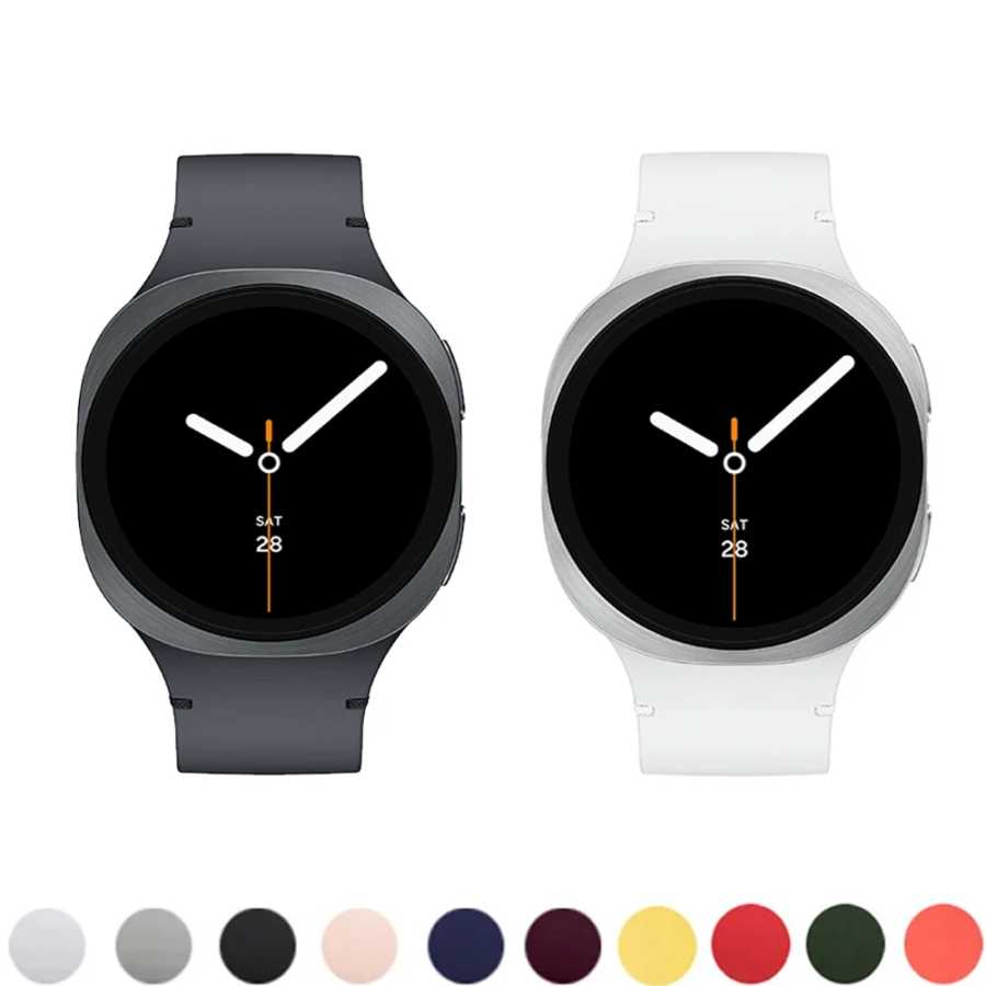 Спортивный силиконовый ремешок для Samsung Galaxy Watch 8, ремешок 44 мм, 40 мм, аксессуары correa pulseira, браслет Galaxy Watch 8 classic, 46 мм Аксессуары для часов