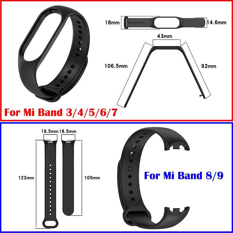 Фотография №5 товара Ремешок силиконовый для Xiaomi Mi Band 8 7 6 5
