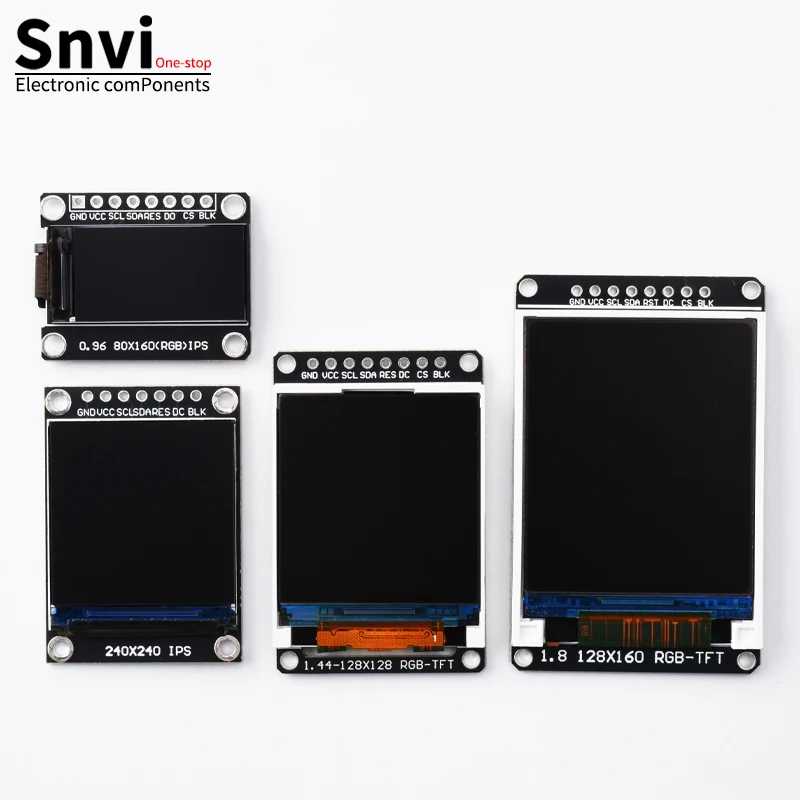 Модуль дисплея Snvi TFT IPS LCD 0.96/1.3/1.44/1.8 дюйма с интерфейсом SPI 7P, драйверами ST7735/ST7789, цветной экран для Arduino/ESP32 Оптоэлектронные дисплеи