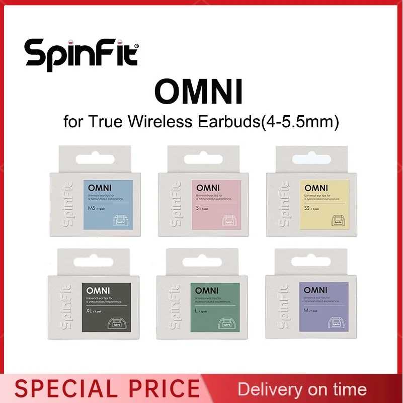 Запатентованные силиконовые насадки SpinFit OMNI для настоящих беспроводных наушников с насадкой 3,7 мм, диаметр 1 пара для Sony WF-C700N Портативное аудио и видео