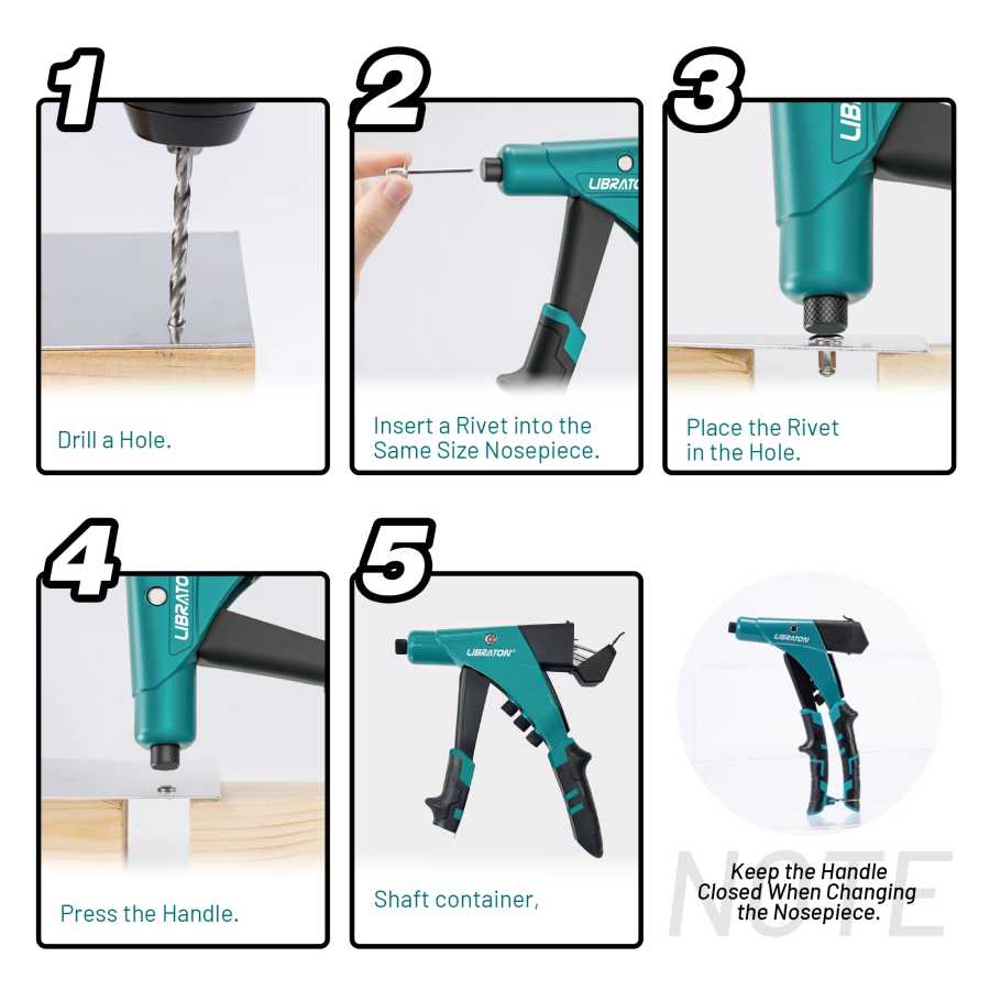 Фотография №5 товара Набор ручных заклепочников LIBRATON Protable Heavy Duty, 185 предметов, с