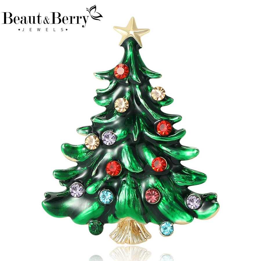 Beaut & Berry модные эмалированные броши в виде рождественской елки для женщин, праздничные булавки, которые можно носить как ожерелья, новогодние подарки, аксессуары Бижутерия