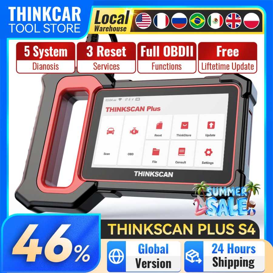 Сканер Thinkscan Plus S7 OBD2 Автомобильный диагностический сканер для двигателя ABS Передача AC BCM IC Устройство считывания кодов подушек безопасности Инструменты автоматического сканирования Инструмент для ремонта автомобилей