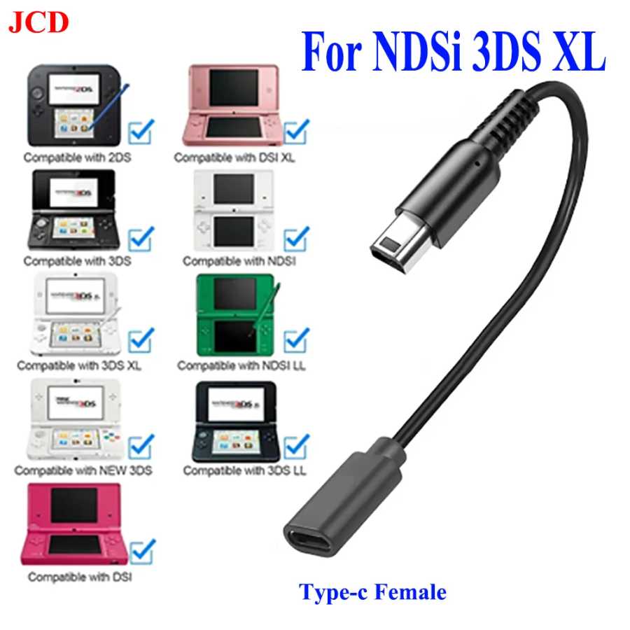 Для NDSI 3DS 2DS XL/LL Новый 3DSXL/3DSLL 2dsxl 2dsll Линия электропередачи USB C Кабель зарядного устройства Шнур Тип C Видеоигры и аксессуары