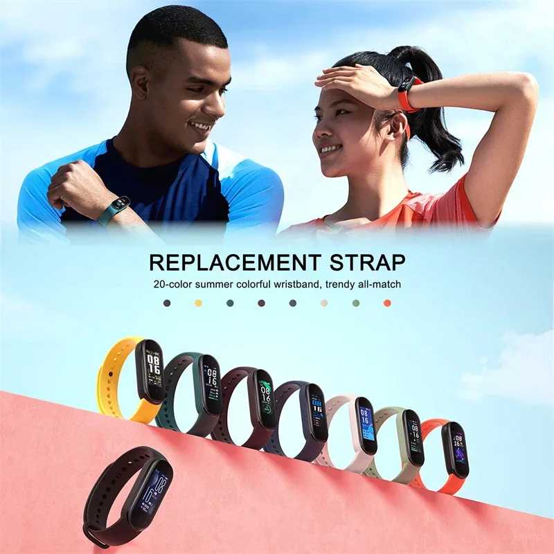 Фотография №3 товара Ремешок для Xiaomi Mi Band 7 6 5, спортивный силиконовый