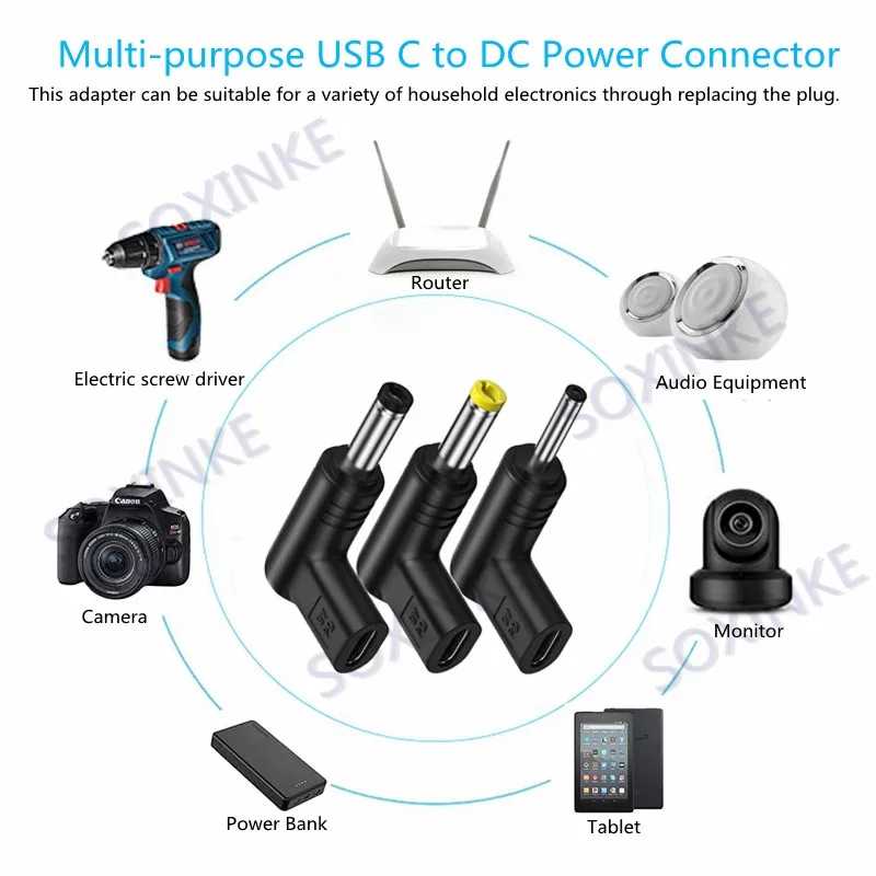Фотография №2 товара Разъем питания USB C PD к постоянному току Универсальный 5