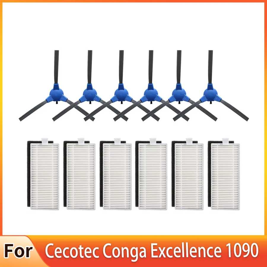 Робот боковая щетка HEPA фильтр для Cecotec Conga Excellence 1090 Запчасти для робота-пылесоса аксессуары набор для замены Запчасти для бытовой техники