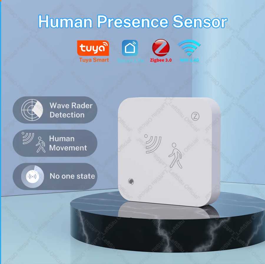 Датчик присутствия человека Tuya Zigbee WiFi 24G MmWave с радаром, управление через приложение, для умного дома и безопасности Доступ к автоматизации здания